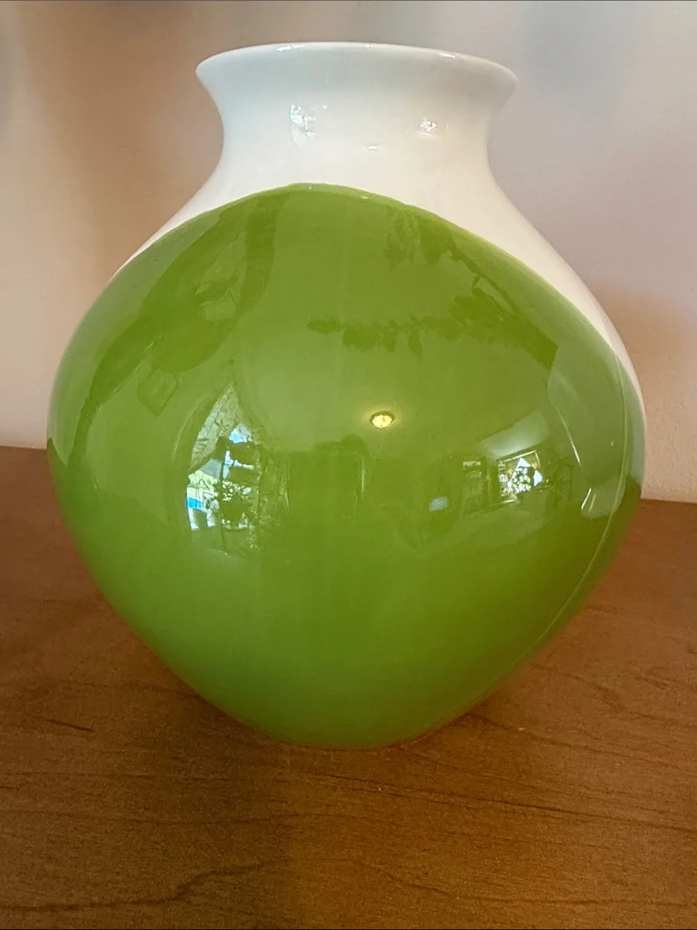 Crate & Barrel Tri-Color Block Ceramic Decorative Vase